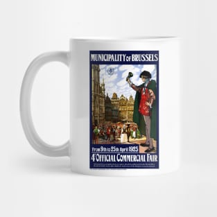 Vintage Travel Poster Belgium Brussels Mug